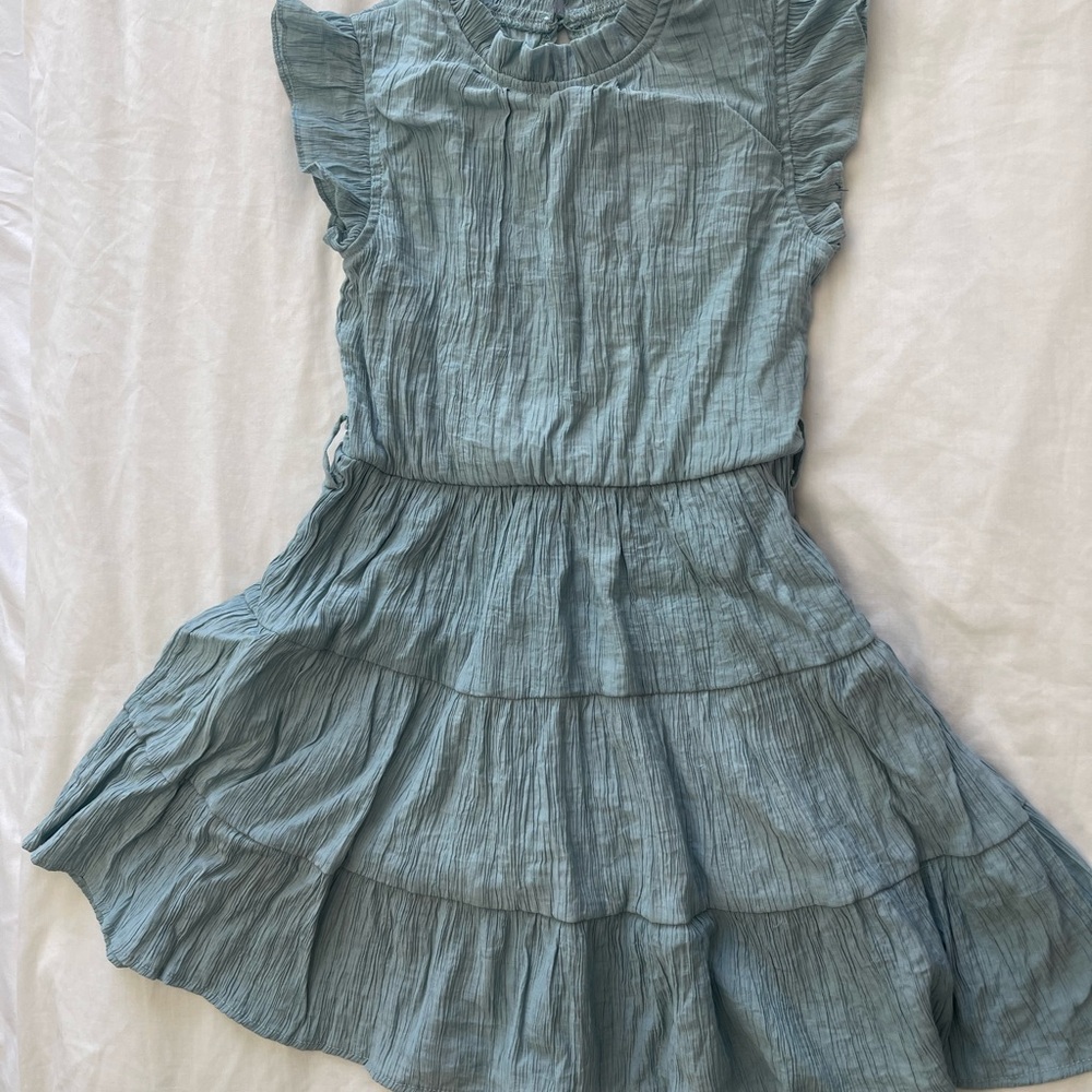 Chic Blue Ruffled Dress